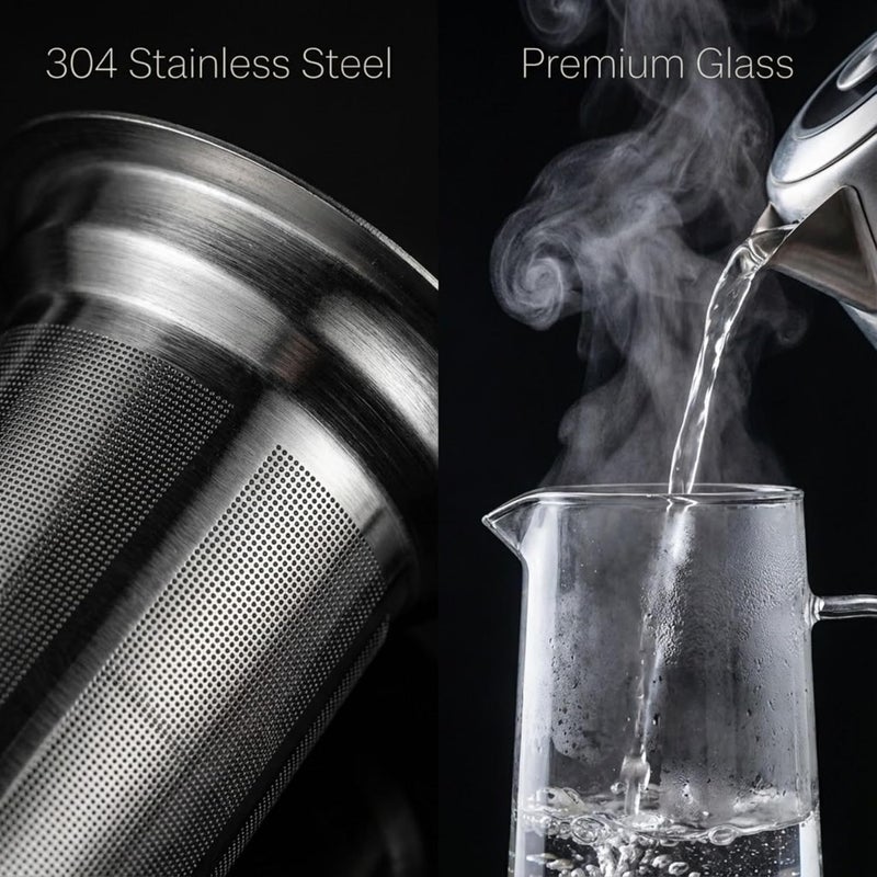 GWNF Cold Brew Coffee Maker & Ice Tea Maker, 1.4L/48oz Cold Brew Pither, Borosilicate Glass Carafe with Stainless Steel Filter, Airtight Lid, Dishwasher Safe, Easy to Use | Mannual & Brush Included - Image 2